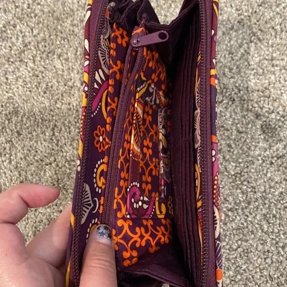 Maroon Paisley Patterned Vera Bradley Wallet - Picture 6 of 6